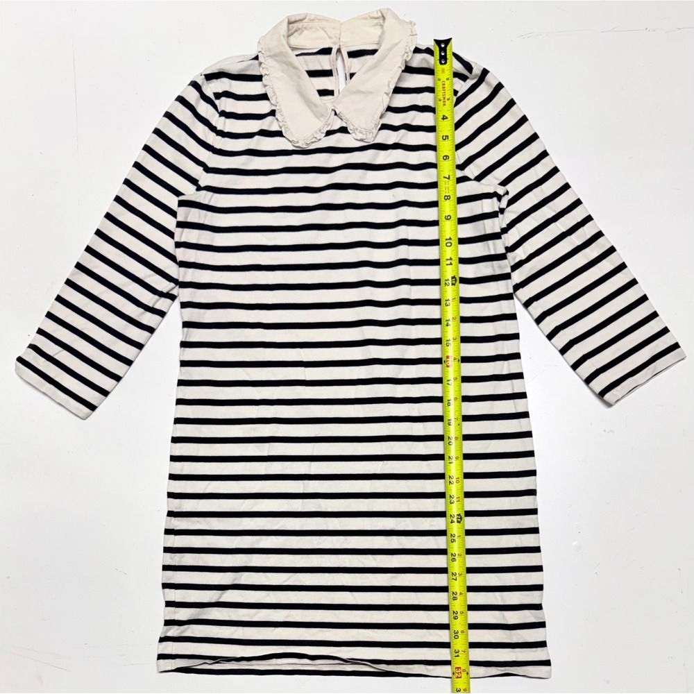 Kate Spade New York Striped Peter Pan Collar Dress Navy White Cotton Size M
